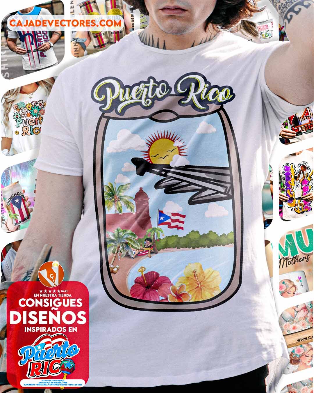 Puerto Rico La Isla Tshirt For Men